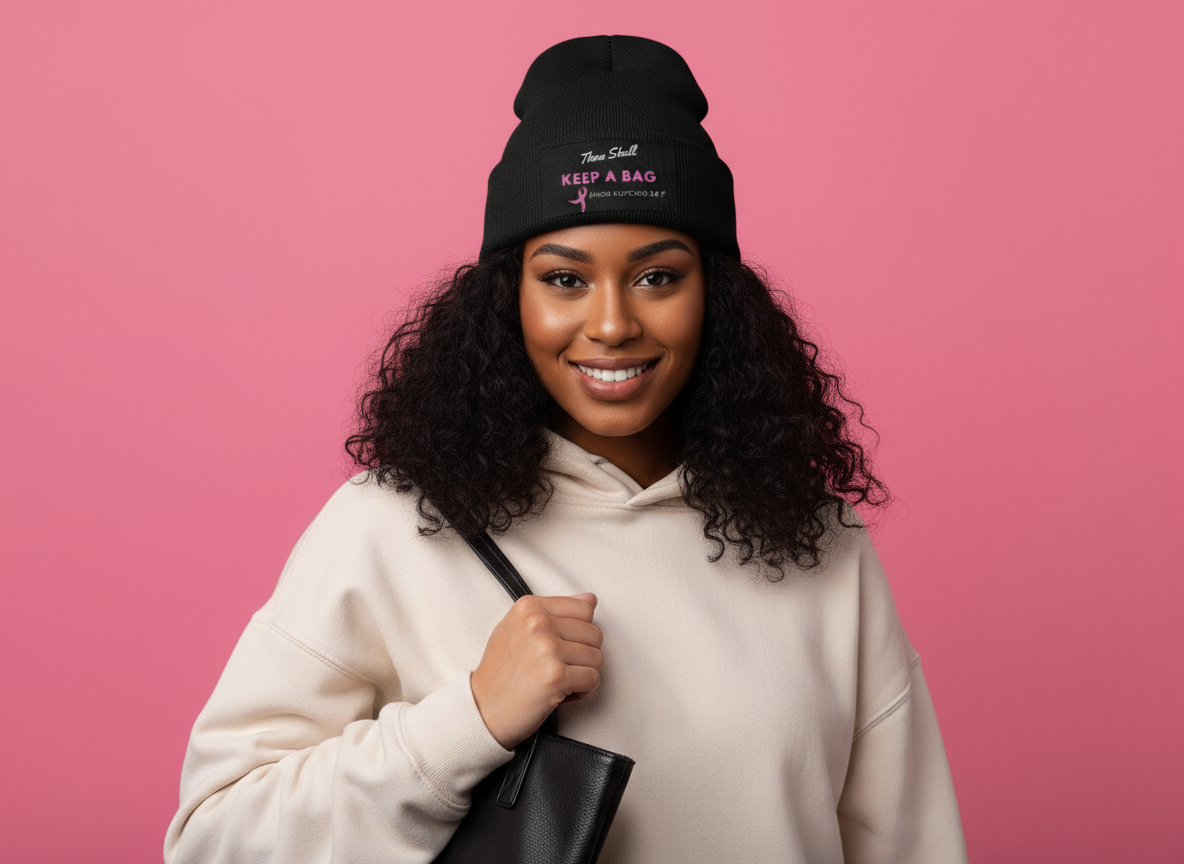 "Keep a Bag" Beanie Breast Cancer edition